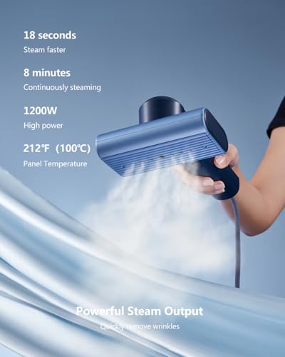 Nexdoo Blue G9 2-in-1 Travel Handheld Clothes Steamer - 1200W, Lightweight, Dual-Use for Home & Travel