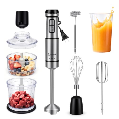 Levstek 1200W Hand Blender Set with 7 Accessories – Immersion Stick Blender for Smoothies, Soups, and More
