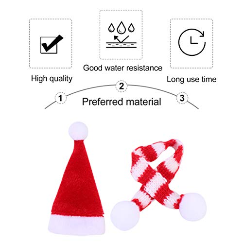 20pcs Mini Santa Hat Knit Christmas Decorations for Dolls Crafts & Gifts