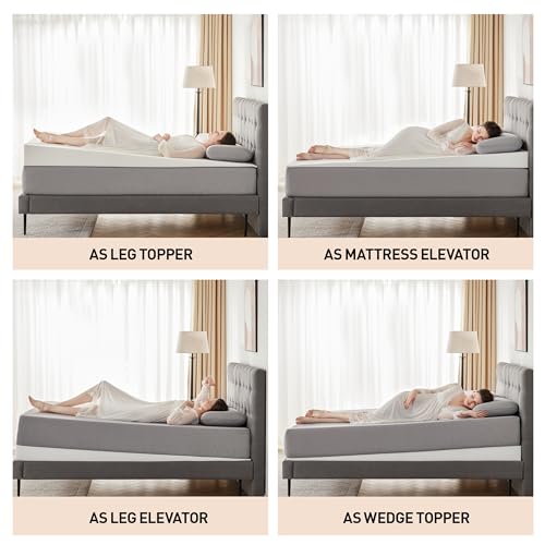 Lazyzizi Full 5-Inch Mattress Wedge Topper for Acid Reflux GERD Snoring Support
