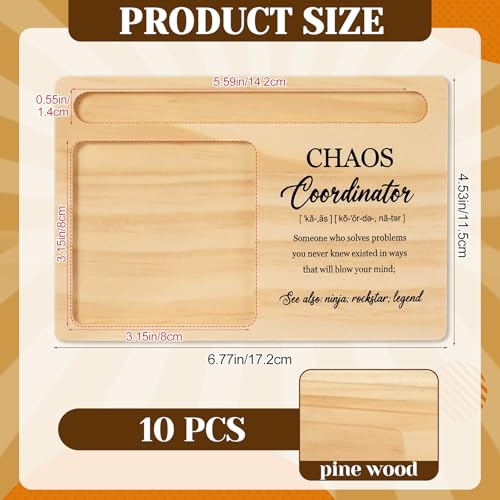 10 Pcs Employee Appreciation Gifts Wooden Sticky Note Holders with Inspirational Quote - Coordinator Variation