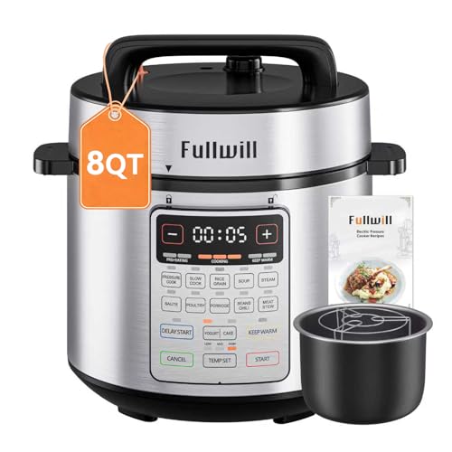 Silver 8QT Electric Pressure Cooker Max 12-in-1 Programmable Multi-Use Cooker
