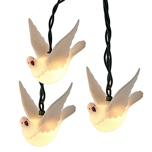 Kurt S. Adler 10-Count Glitter Dove Holiday Light Set