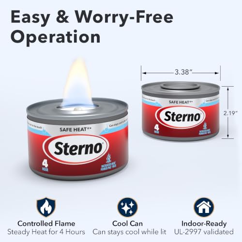 Sterno Safe Heat PowerPad Chafing Fuel 4-Hour Burn - 24 Pack