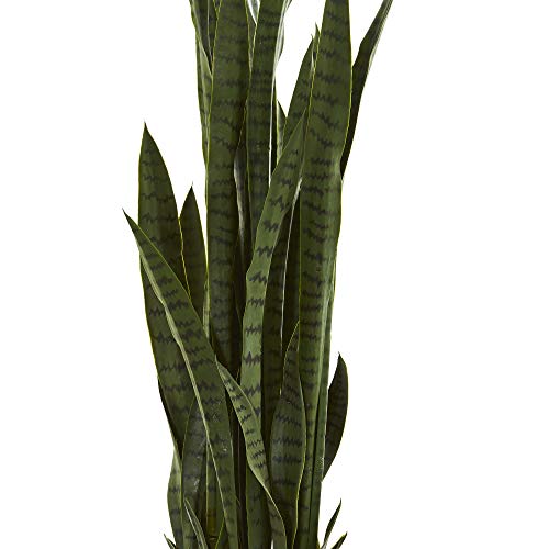 48 Inch Artificial Snake Plant with Pot - Realistic Indoor Faux Foliage