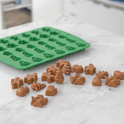 VICDUEKG Christmas Silicone Mold 2-Pack - Gingerbread Man, Tree, Snowman, Socks, Candy & More