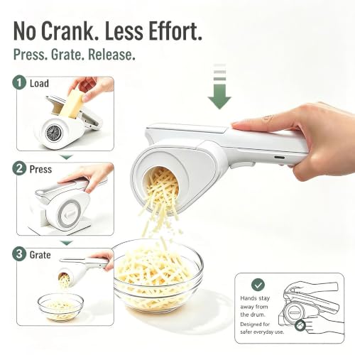Wireless Electric Food Grinder for Cheese Nuts Chocolate - Fine Texture