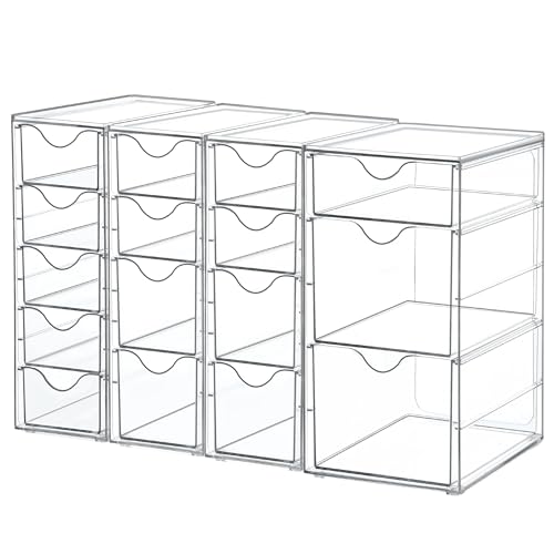 Vtopmart Acrylic Desk Organizer Set with 16 Drawers - Variation B, 4 Pack