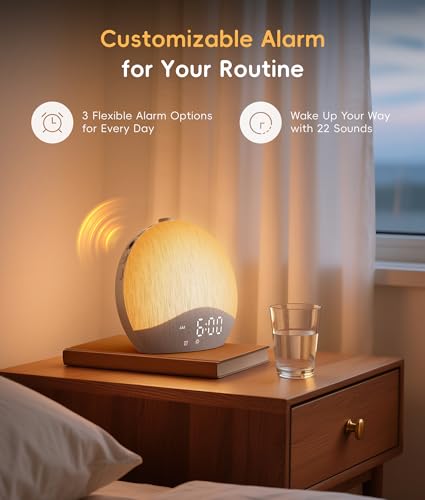 ecozy Sunrise Alarm Clock with White Noise Machine, Sleep Light & Bluetooth