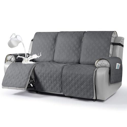 VANSOFY Waterproof Recliner Couch Cover 3 Seater Dark Gray Washable