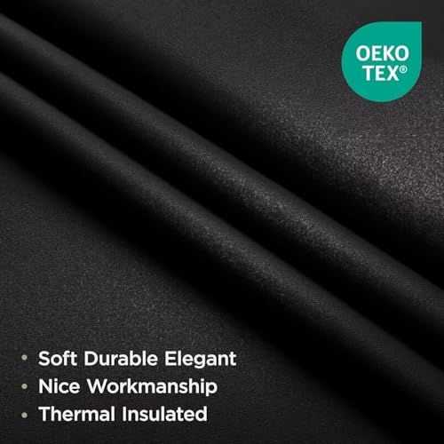 Joydeco Blackout Curtains for Bedroom & Living Room - 52W x 108L, Pack of 2, Black Variation