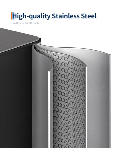 Garvee Dual Kitchen Trash Can 2x8 Gallon Stainless Steel Step Pedal Bin - Silver