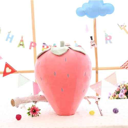Rikyo Cute Stuffed Strawberry Fruit Soft Plush Toy Hugging Pillow Gifts for Kids Toys,Girl Boy Pet Food Shaped Stuff Cuddle Toy for Christmas,Baby Shower,Birthday,Bridal Shower (Pink-20cm)