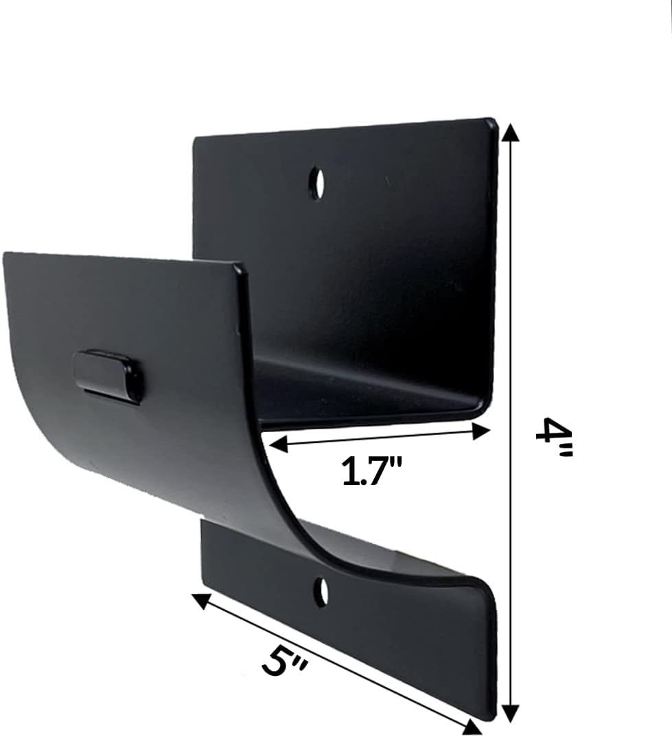 Tetra-Teknica GMH-01-2P Steel Wall Mount Ladder & Wheelbarrow Hanger - Matte Black, 2-Pack
