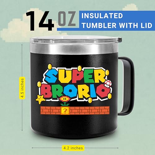 Super Brother Mug 14Oz - Funny Gift for Brother, Gaming-Inspired Coffee Cup