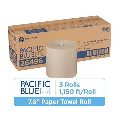 High-Capacity Recycled Paper Towels Rolls for Dispensers - Brown, 150 Feet, 3 Rolls