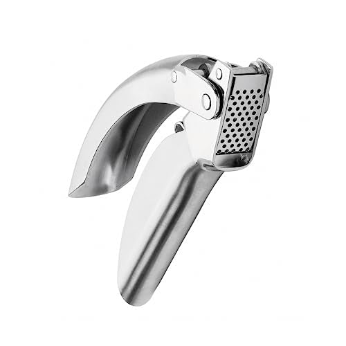 Kuhn Rikon Epicurean Garlic Press Stainless Steel - Effortless, Easy Clean, 6.5 Inch