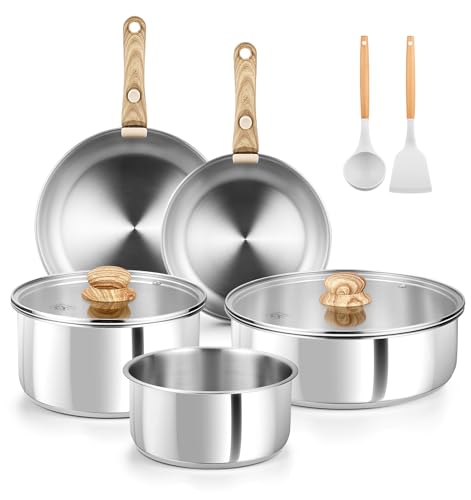 11-Piece Stainless Steel Cookware Set with Detachable Handles – Induction Compatible
