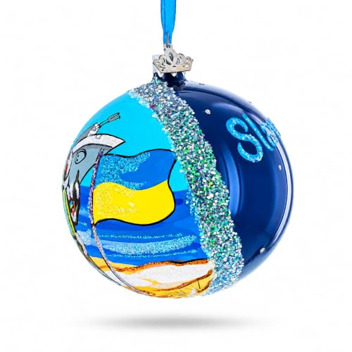 Ukrainian Heroes Glass Christmas Ornament 4 Inch Hand-Painted Holiday Decor
