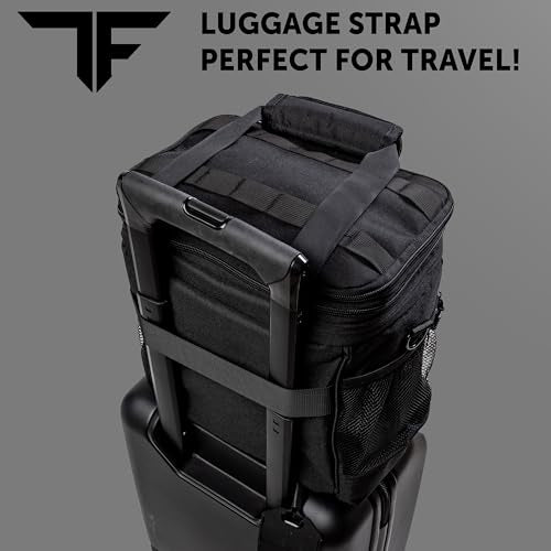 Heavy Duty Tactical Lunch Box for Men - Expandable Insulated Bag with Shoulder Strap - Black