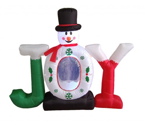 Christmas Inflatable Snowman & Snow Globe Decorations Bundle - Indoor Outdoor Holiday Party Decor