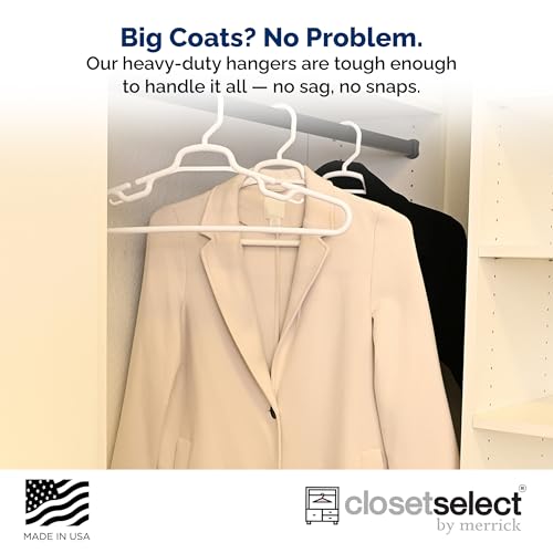 Heavy Duty Plastic Closet Hangers 19 Inch XL Pack of 36 for Coats Jackets & Bulky Garments