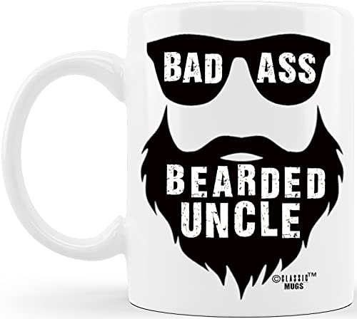 Funny Bearded Uncle Coffee Mug - Novelty Dad Brother Christmas Gift