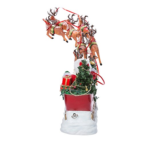 Kurt Adler 24in Musical Santa with 8 Reindeer Set
