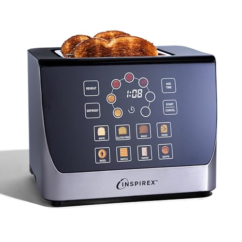 Stainless Steel 2 Slice Touch Screen Toaster - 8 Bread Types, 7 Browning Modes, Automatic Lowering
