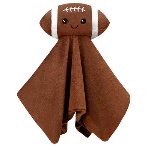 15 Inches Cute Football Security Blanket Football Baby Stuff Lovely Plush Sleeping Snuggle Gifts Sport Nursery Baby Shower Decor for Newborn Toddler Stuffed Snuggle