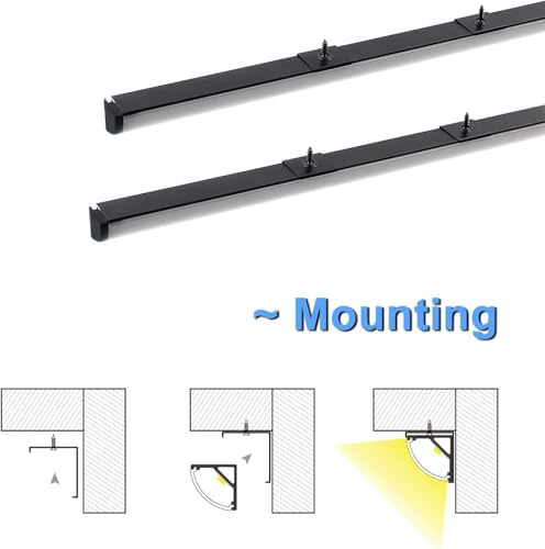 20 Pack 3.3ft LED V Shape Aluminum Channel System with Milky Diffuser Cover - Black & Milky Variation