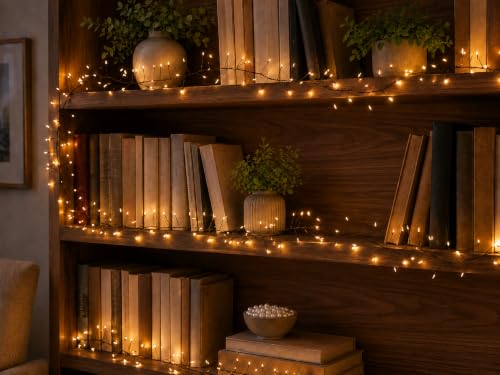 Black Plug-in 752 LED Cluster Fairy String Lights 30.7FT Warm White