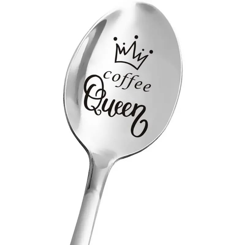 Coffee Queen Spoon - Funny Stainless Steel Coffee Lover Gift for Women