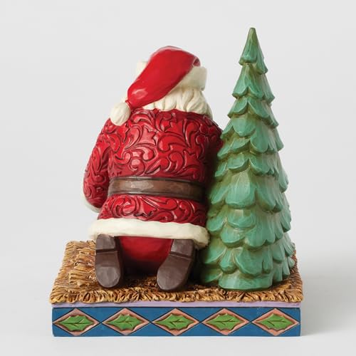 Santa Kneeling by Baby Jesus Figurine - Jim Shore Heartwood Creek, 5.7"
