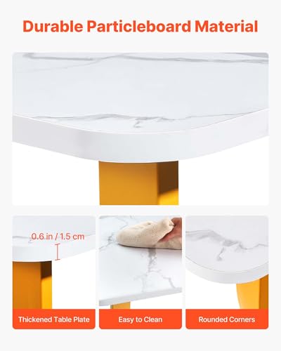 White and Gold Executive Desk 63-Inch Large Office Table for Home & Business