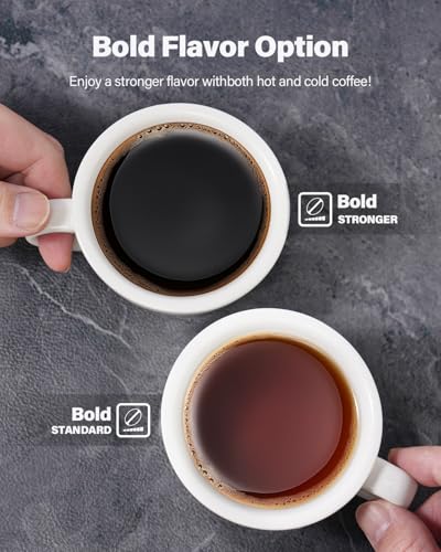 TWOMEOW Black Single Cup Coffee Maker - Hot & Iced, K-Cup & Grounds, 52 oz