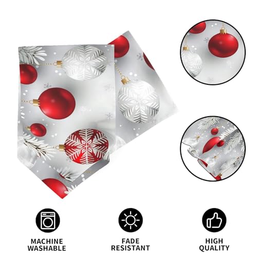 Senya Christmas Table Runner 14x108in Snowflakes Pattern Linen Decor