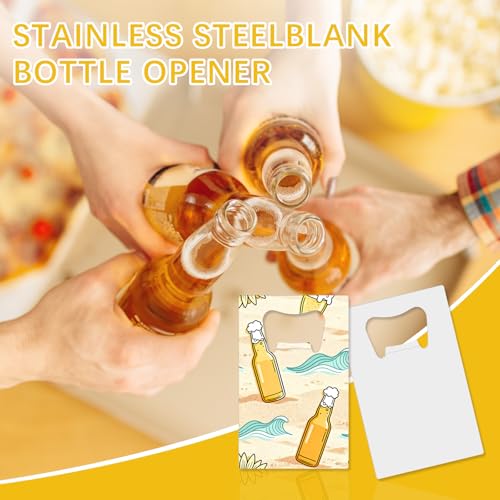 6 Pack Sublimation Bottle Openers - White Stainless Steel Beer Opener, Credit Card Size, 2.09x3.35 Inch - Perfect Gift for Christmas, Wedding, Father's Day