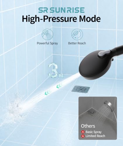 Filtered Shower Head with Handheld & 9 Spray Modes - Black + 1 Filter - 2.5 GPM