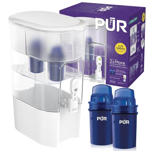 PUR XL 44-Cup Water Filter Dispenser with 2 Genuine Filters - Large Capacity