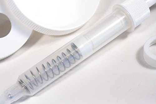 Universal Condiment Pump Dispenser Kit with 5 Lids - Pack of 1, White