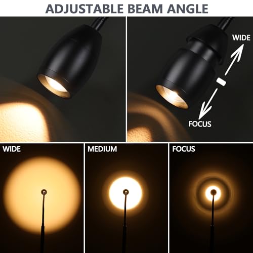 AUZONIMICS Matte Black 72-Inch LED Dimmable Floor Lamp with Gooseneck