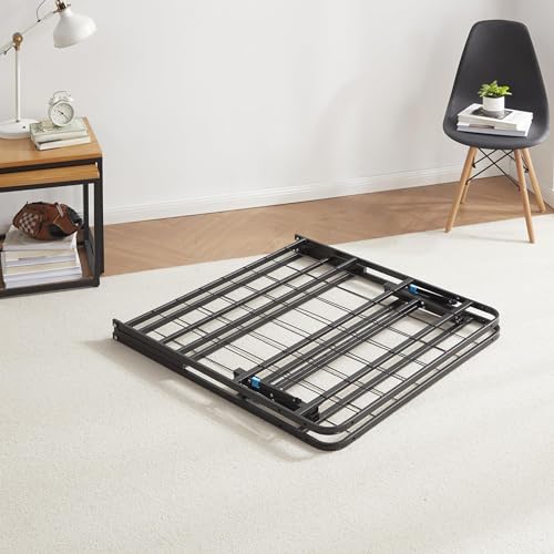 Nestl Foldable Twin XL Platform Bed Frame - Steel, No Tools, Black, 14-Inch Height