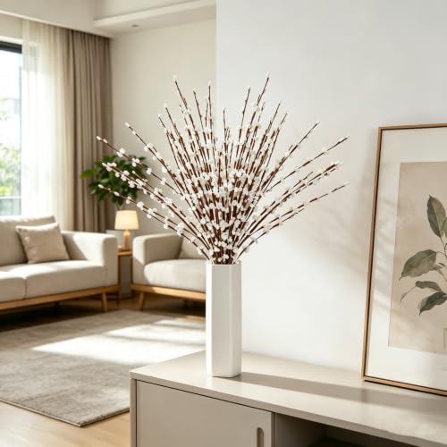 White Artificial Jasmine Flowers 12pcs, 21.6" Faux Branches for Home & Party Decor