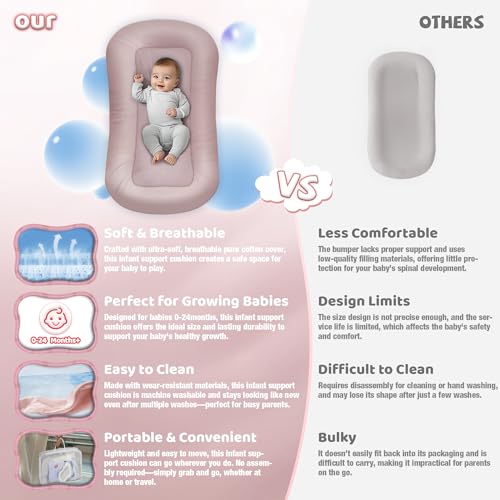 NestleMom Rose Petal Infant Support Cushion for Newborns 0-24 Months