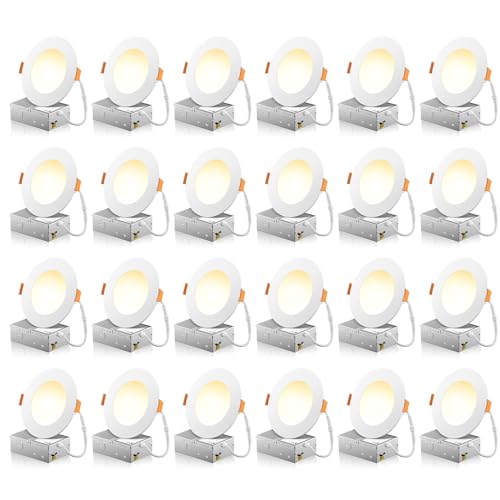 24 Pack 4 Inch LED Recessed Lights with Junction Box, 5CCT, 700 Lumens