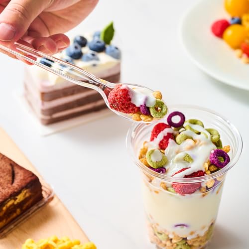 Heavy Duty Clear Plastic Forks & Spoons Set - 540 Count Disposable Flatware with Variation of Clear Forks & Spoons