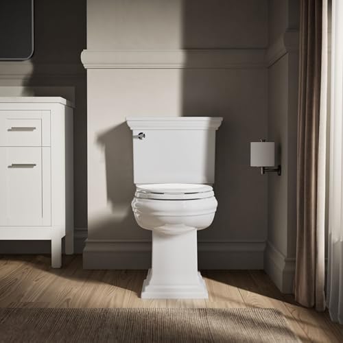 Kohler 20454-0 Ridgewood Elongated Soft Close Toilet Seat, White, Quiet-Close, Wood