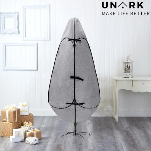 UNARK Grey 9ft Christmas Tree Storage Bag Upright Tree Cover with Reinforced Handles