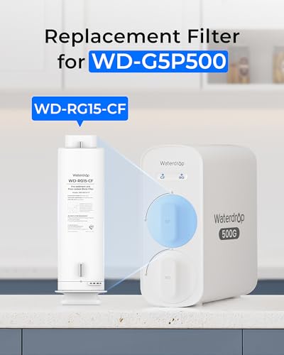 Waterdrop G5P500-CF Replacement Water Filter for G5P500 RO System